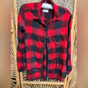 American Eagle Outfitters Red and Black Plaid Shirt